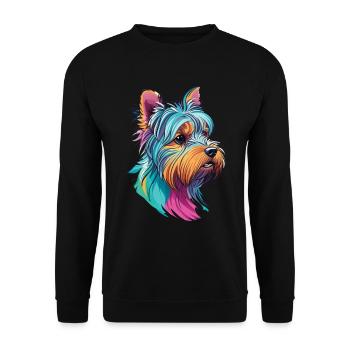 Welpe Yorkie Yorkshire Terrier Hund Hundeliebhaber - Unisex Pullover - Schwarz - Vorne - Alina (178cm) & Michal (187cm)