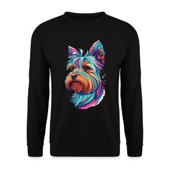 Dog Yorkshire Terrier Dogs Art Pet Yorkie - Unisex Sweatshirt - black - Front - Alina (178cm) & Michal (187cm)