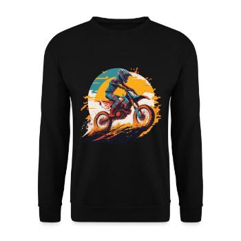Motocross Motorcycle Bike Motorsport Biker Freestyle - Unisex Sweatshirt - black - Front - Alina (178cm) & Michal (187cm)