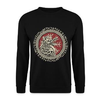 Fenrir Viking Wolf Fenris Wolf Viking Compass - Sweat-shirt Unisexe - noir - Devant - Alina (178cm) & Michal (187cm)