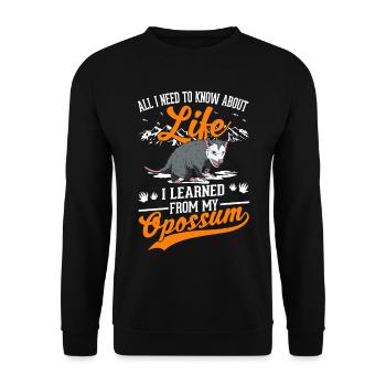 Opossum Cadeau Marsupial Opossum - Sweat-shirt Unisexe - noir - Devant - Alina (178cm) & Michal (187cm)