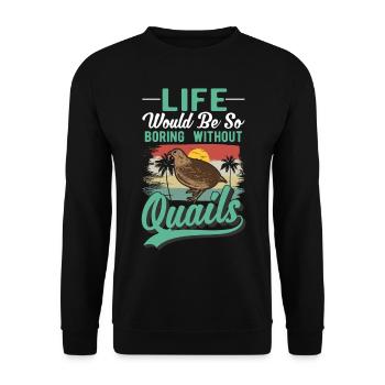 Warnung Wachtel Wachtelzucht Wachtelzüchter - Unisex Pullover - Schwarz - Vorne - Alina (178cm) & Michal (187cm)