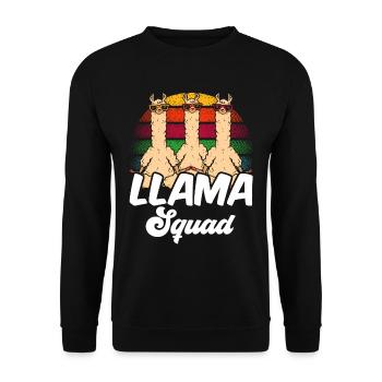 Lama Squad Llama Dictons Lamas Animal Lamas - Sweat-shirt Unisexe - noir - Devant - Alina (178cm) & Michal (187cm)