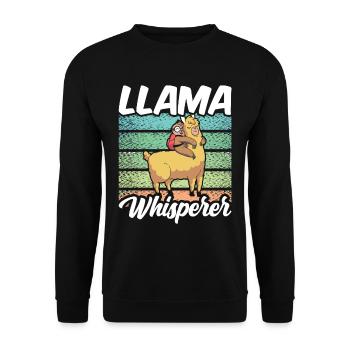 Llama Whisperer Llama Animal Llamas Sayings - Unisex Sweatshirt - black - Front - Alina (178cm) & Michal (187cm)