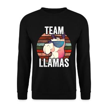 Team Lamas Sayings Llama Lama Animal - Unisex Sweatshirt - black - Front - Alina (178cm) & Michal (187cm)