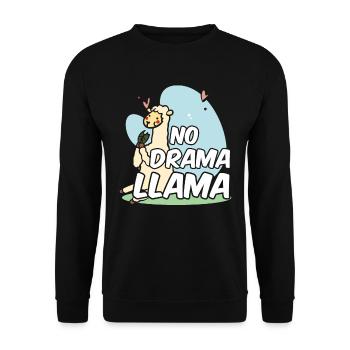 No Drama Lama Sayings Llama Animal Llamas - Unisex Sweatshirt - black - Front - Alina (178cm) & Michal (187cm)