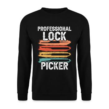 Professional Lock Cracker Lock Picker Cracking - Unisex Sweatshirt - black - Front - Alina (178cm) & Michal (187cm)