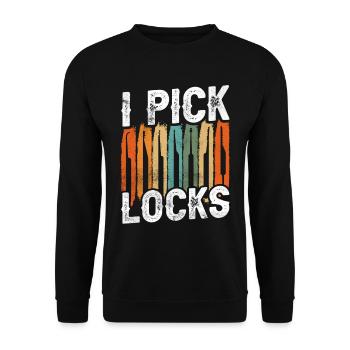 I Pick Locks Cracker Lock Lock Picking - Unisex Sweatshirt - black - Front - Alina (178cm) & Michal (187cm)