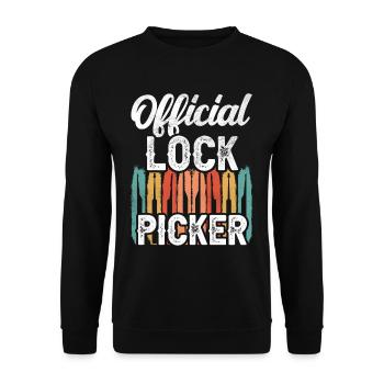 Official Lock Cracker Lock Picker Lock - Unisex Sweatshirt - black - Front - Alina (178cm) & Michal (187cm)