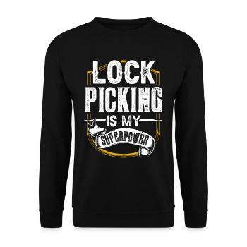 Lock picking is my superpower lock picking - Unisex Sweatshirt - black - Front - Alina (178cm) & Michal (187cm)