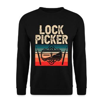 Schlossknacker Lock Picker Schloss Lock Picking - Unisex Pullover - Schwarz - Vorne - Alina (178cm) & Michal (187cm)