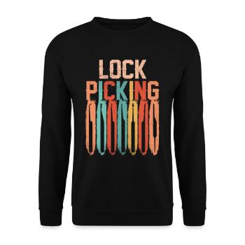 Lock Picking Lockpicking Knacken Knacker Schloss - Unisex Pullover - Schwarz - Vorne - Alina (178cm) & Michal (187cm)