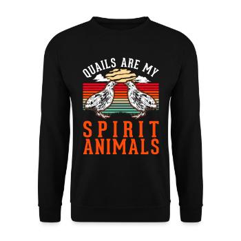 Quail Gift Quail Breeding Quail Breeder - Unisex Sweatshirt - black - Front - Alina (178cm) & Michal (187cm)