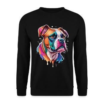 Hunde Boxer Hund lustige Haustier Liebe - Unisex Pullover - Schwarz - Vorne - Alina (178cm) & Michal (187cm)