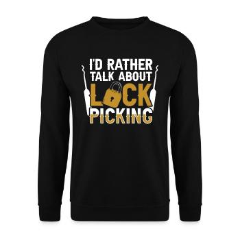 Je préfère parler de crochetage de serrure - Sweat-shirt Unisexe - noir - Devant - Alina (178cm) & Michal (187cm)