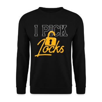 I Pick Locks Lock Lock Picking Knacker - Unisex Sweatshirt - black - Front - Alina (178cm) & Michal (187cm)