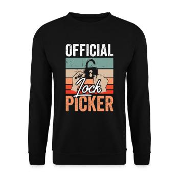 Official Lock Cracker Lock Picker Lock - Unisex Sweatshirt - black - Front - Alina (178cm) & Michal (187cm)