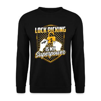 Lock picking is my superpower lock picking - Unisex Sweatshirt - black - Front - Alina (178cm) & Michal (187cm)