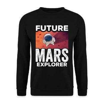 Zukünftiger Mars Erforscher Planet Astronaut - Unisex Pullover - Schwarz - Vorne - Alina (178cm) & Michal (187cm)