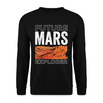 Zukünftiger Mars Erforscher Astronaut Planet - Unisex Pullover - Schwarz - Vorne - Alina (178cm) & Michal (187cm)