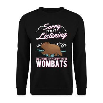 Wombat Australien - Unisex Pullover - Schwarz - Vorne - Alina (178cm) & Michal (187cm)