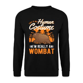 Wombat Human Costume Halloween - Unisex Pullover - Schwarz - Vorne - Alina (178cm) & Michal (187cm)