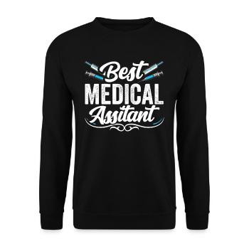 Bester Medizinischer Assistent Assistenz Beruf - Unisex Pullover - Schwarz - Vorne - Alina (178cm) & Michal (187cm)