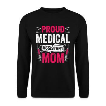 Proud Medical Assistant Mother Profession - Unisex Sweatshirt - black - Front - Alina (178cm) & Michal (187cm)
