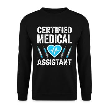 Medizinische Fachangestellte Beruf Medizinischer - Unisex Pullover - Schwarz - Vorne - Alina (178cm) & Michal (187cm)
