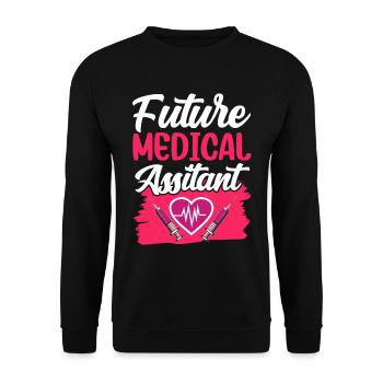 Zukünftiger Medizinische Assistent Medizinischer - Unisex Pullover - Schwarz - Vorne - Alina (178cm) & Michal (187cm)