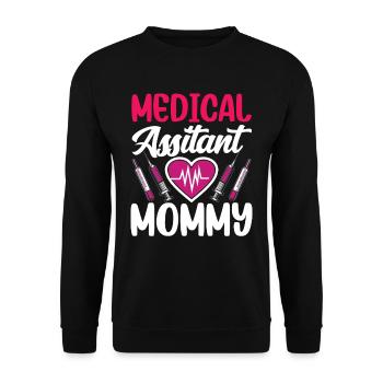 Assistante médicale Maman Profession médicale - Sweat-shirt Unisexe - noir - Devant - Alina (178cm) & Michal (187cm)