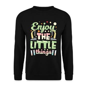 Enjoy the little things Microscopes Microscope - Unisex Sweatshirt - black - Front - Alina (178cm) & Michal (187cm)