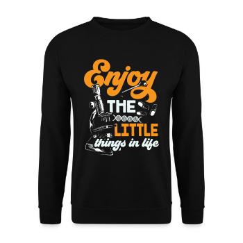 Profitez des petites choses de la vie Microscope - Sweat-shirt Unisexe - noir - Devant - Alina (178cm) & Michal (187cm)