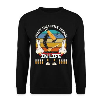 Profitez des petites choses de la vie Microscope - Sweat-shirt Unisexe - noir - Devant - Alina (178cm) & Michal (187cm)