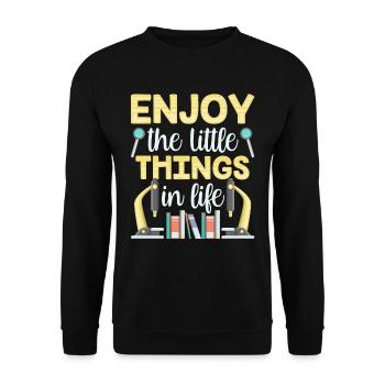 Profitez des petites choses de la vie Microscope - Sweat-shirt Unisexe - noir - Devant - Alina (178cm) & Michal (187cm)