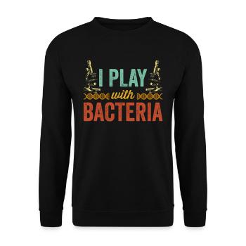 I'm playing with bacteria microscopes microscope - Unisex Sweatshirt - black - Front - Alina (178cm) & Michal (187cm)