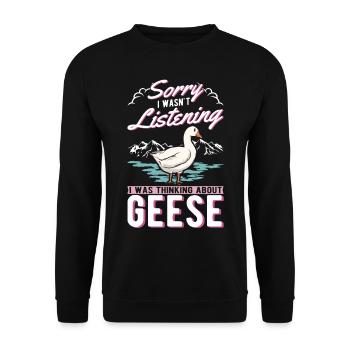 Oies Cadeau Oie Éleveur Oie Oie - Sweat-shirt Unisexe - noir - Devant - Alina (178cm) & Michal (187cm)