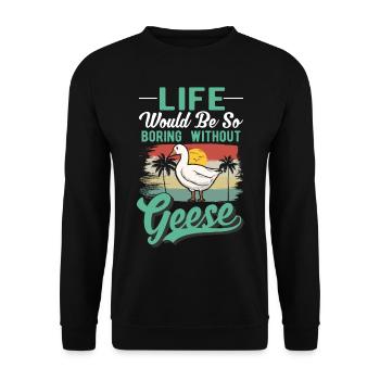Geese Gift Goose Lovers Goose Breeders - Unisex Sweatshirt - black - Front - Alina (178cm) & Michal (187cm)