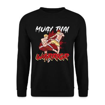 Muay Thai Master Fighting Fighter Martial Arts - Unisex Sweatshirt - black - Front - Alina (178cm) & Michal (187cm)