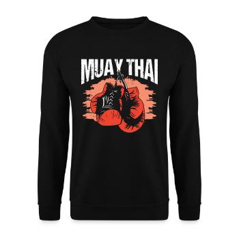 Muay Thai Arts Martiaux Combattant Combat Arts Martiaux - Sweat-shirt Unisexe - noir - Devant - Alina (178cm) & Michal (187cm)