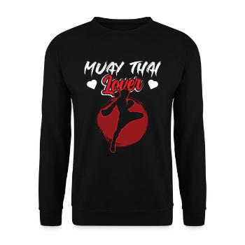 Muay Thai Lover Fighting Fighter Martial Arts - Unisex Sweatshirt - black - Front - Alina (178cm) & Michal (187cm)