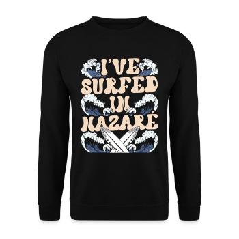 J’ai surfé à Nazaré Surfer Surfer - Sweat-shirt Unisexe - noir - Devant - Alina (178cm) & Michal (187cm)