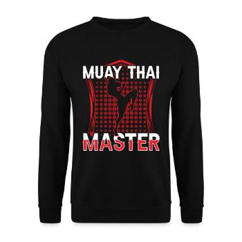 Muay Thai Master Martial Arts Fighting Fighter - Unisex Sweatshirt - black - Front - Alina (178cm) & Michal (187cm)