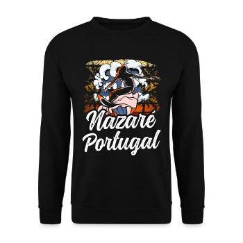 Nazaré, Portugal, Surfeurs, Surf, Surf, Vagues - Sweat-shirt Unisexe - noir - Devant - Alina (178cm) & Michal (187cm)