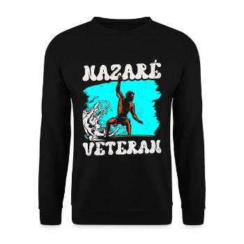Nazaré Veteran Surfer Waves Surfing Surfing - Unisex Sweatshirt - black - Front - Alina (178cm) & Michal (187cm)