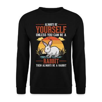 Rabbit Bunny Rabbit Rabbit - Unisex Sweatshirt - black - Front - Alina (178cm) & Michal (187cm)