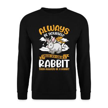 Rabbit Bunny Rabbit Rabbit - Unisex Sweatshirt - black - Front - Alina (178cm) & Michal (187cm)