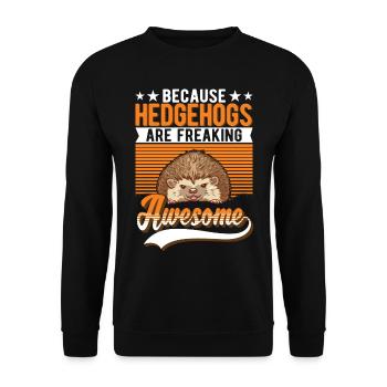 Hedgehog Lovers - Unisex Sweatshirt - black - Front - Alina (178cm) & Michal (187cm)