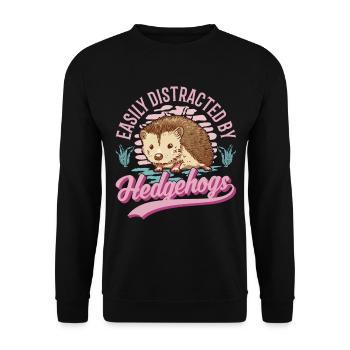 Hedgehog Lovers - Unisex Sweatshirt - black - Front - Alina (178cm) & Michal (187cm)