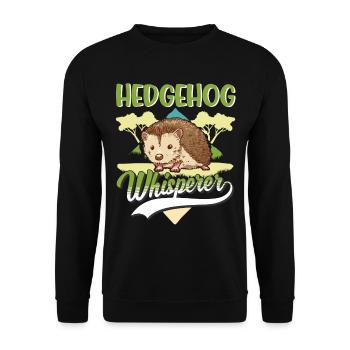 Igel Flüsterer Hedgehog Whisperer - Unisex Pullover - Schwarz - Vorne - Alina (178cm) & Michal (187cm)